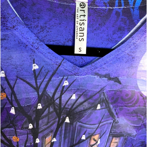 ARTISANS Halloween Graphic Scene Top Size Small - Picture 3 of 5